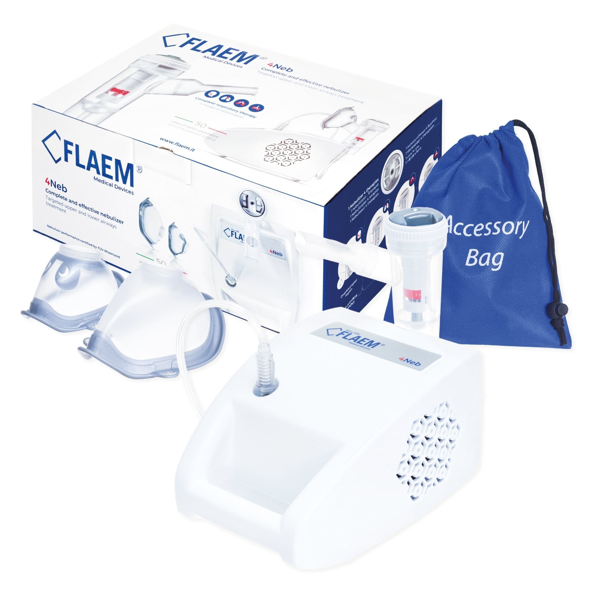 FLAEM 4NEB Inhalator pneumatyczno tłokowy z 4 trybami pracy 1 szt.