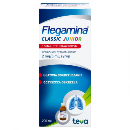 Flegamina Junior syrop (truskawka) 200 ml / Kaszel mokry