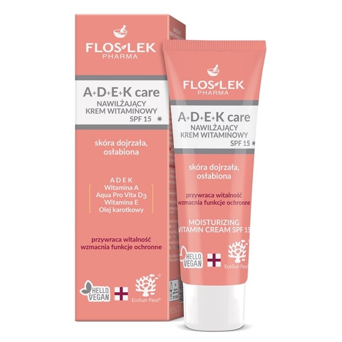 FLOS-LEK A+D+E+K Care Nawilżający krem witaminowy SPF15, 50 ml