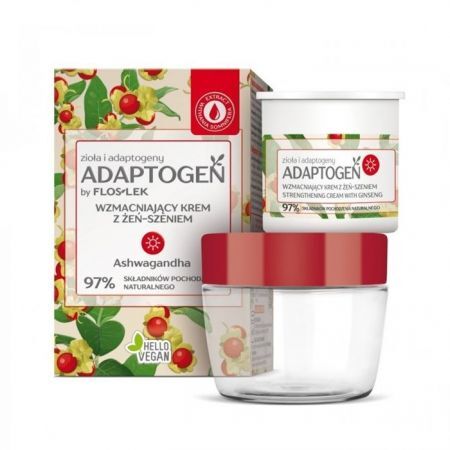FLOS-LEK ADAPTOGEN Wzmacniający krem z żeń-szeniem na dzień (zestaw) 50 ml