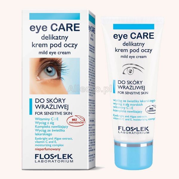 Flos-Lek Eye Care Delikatny krem pod oczy do skóry wrażliwej, 30 ml