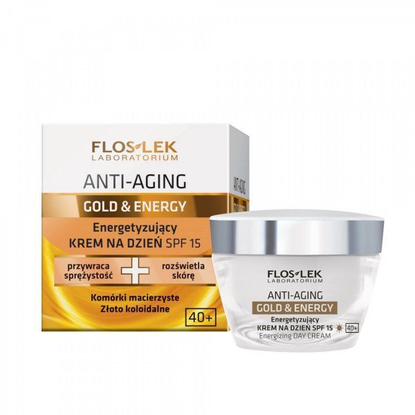 Flos-Lek Gold & Energy Energetyzujący krem na dzień SPF15, 50 ml