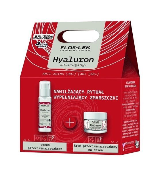 Flos-lek Hyaluron Anti-Aging zestaw (serum + krem)