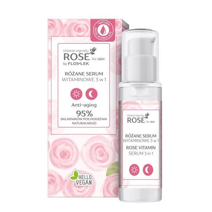 FLOS-LEK ROSE FOR SKIN Różane serum witaminowe 3 w 1 30 ml