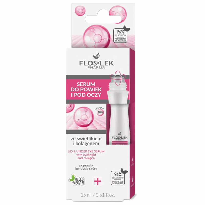 Flos-Lek Serum do powiek i pod oczy ze świetlikiem i kolagenem, 15 ml