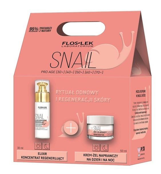 FlosLek Snail Pro Age zestaw (koncentrat + krem odbudowujący)