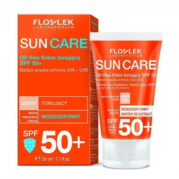 Flos-Lek Sun Oil-Free krem tonujący SPF50+, 50 ml