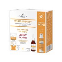 Flos-Lek White&Beauty Zestaw: krem na dzień anti-aging, 30 ml + peeling kwasowy na noc 30 ml + tonik wybielający przebarwienia, 50 ml