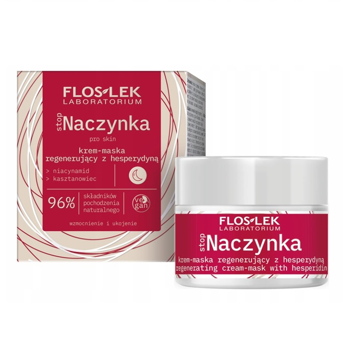 FlosLek Stop Naczynka krem-maska regenerujący z hesperydyną na noc, 50 ml