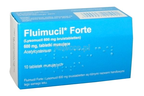 Fluimucil Forte 600 mg 10 tabletek musujących IMPORT RÓWNOLEGŁY