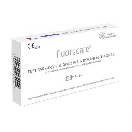 Fluorecare zestaw Combo antygentów Sars-CoV-2 & Grypa A/B & RSV, 1 szt.