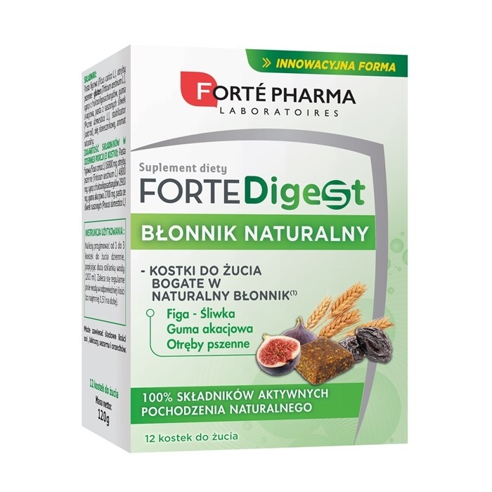 FORTE PHARMA ForteDigest Błonnik naturalny 12 kostek do żucia