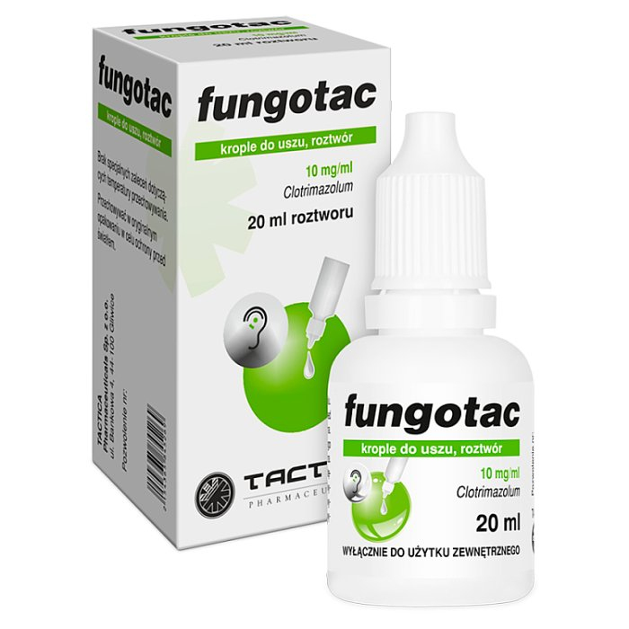 Fungotac 10 mg/ml krople do uszu na zakażenia grzybiczne, 20 ml