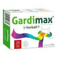 Gardimax Herball pastylki do ssania na gardło o smaku malinowym, 24 szt.