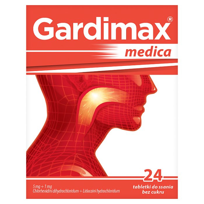 Gardimax medica tabletki do ssania na ból gardła, 24 szt.