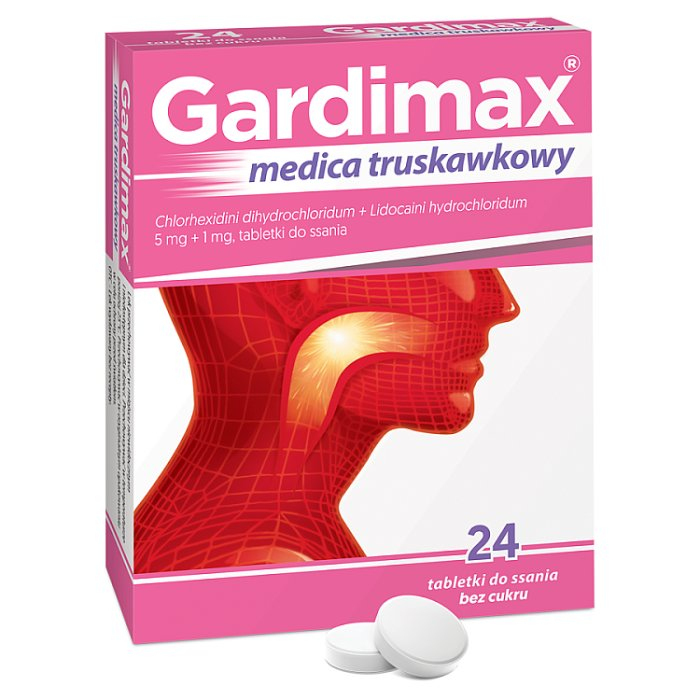 Gardimax Medica Junior truskawkowy tabletki do ssania, 24 szt.