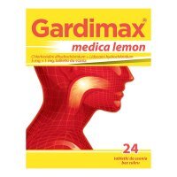 Gardimax medica lemon tabletki do ssania na ból gardła bez cukru, 24 szt.