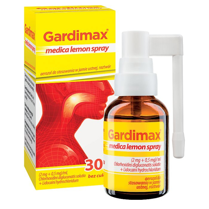 Gardimax medica lemon spray na gardło do stosowania w jamie ustnej, 30 ml