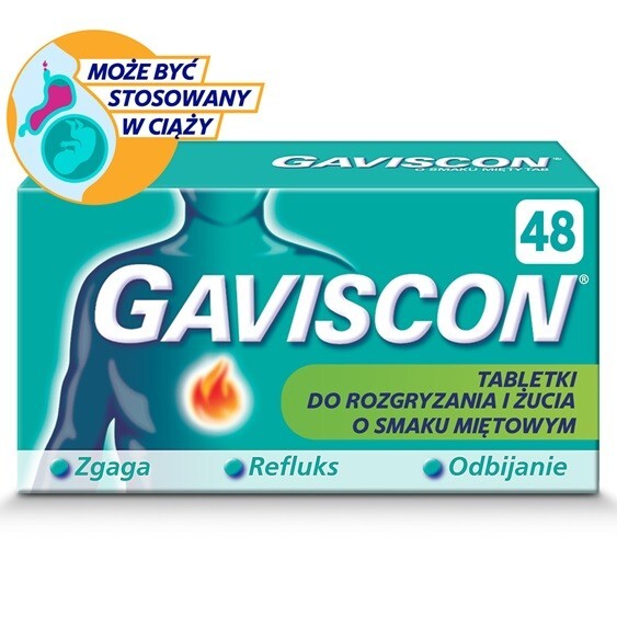 GAVISCON (SMAK MIĘTY) 48 tabletek do rozgryzania i żucia