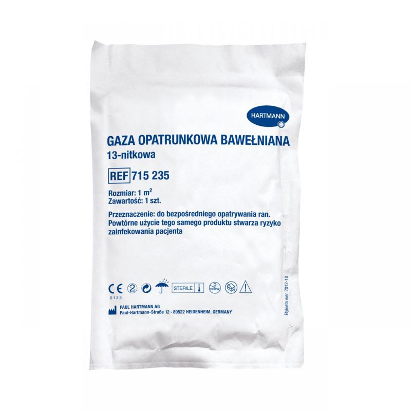 Gaza opatrunkowa jałowa bawełniana 13- nitek 1 m kw. 1 szt.