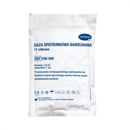 Gaza opatrunkowa jałowa bawełniana 17-nitek 1/2 m kw. 1 szt.