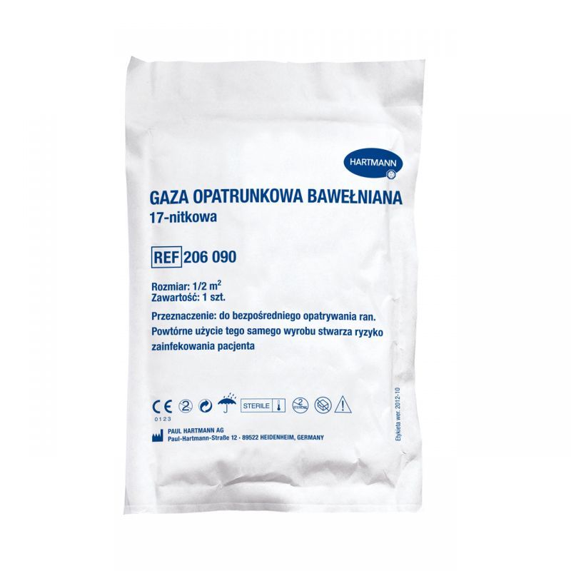 Gaza opatrunkowa jałowa bawełniana 17-nitek 1/2 m kw. 1 szt.