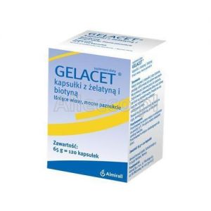 Gelacet kapsułki z żelatyną i biotyną 120 kaps.