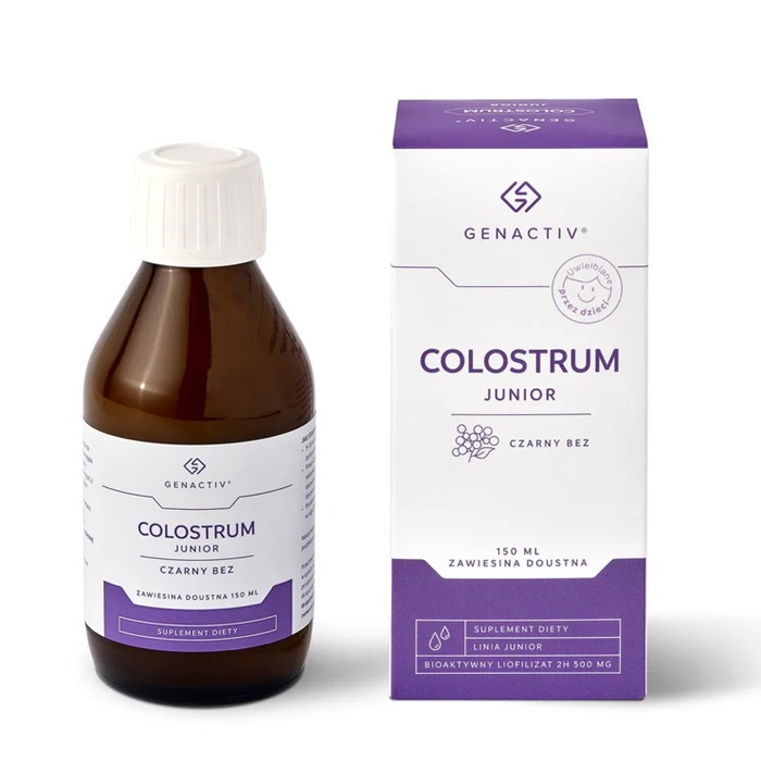Genactiv Colostrum Junior z czarnym bzem zawiesina, 150 ml