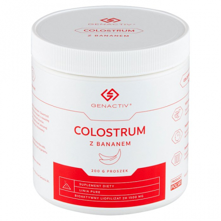 Genactiv Colostrum z bananem proszek na zdrowe jelita i odporność, 200 g