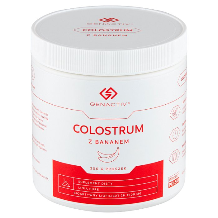 Genactiv Colostrum z bananem proszek na zdrowe jelita i odporność, 200 g