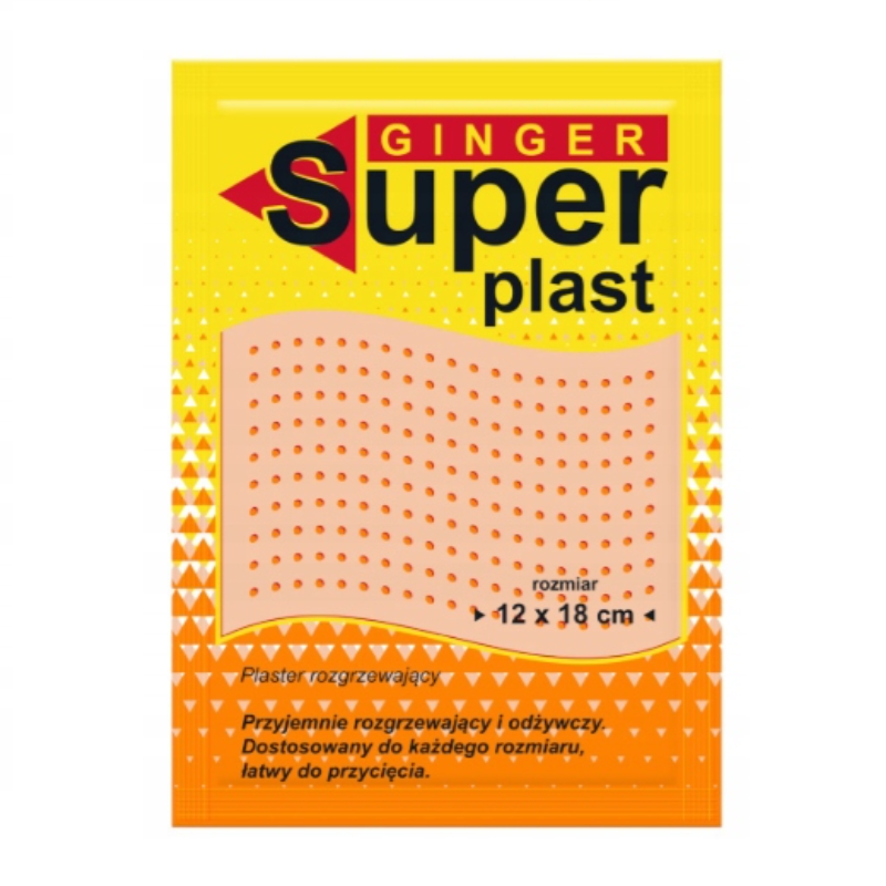 Ginger Super Plast 12 cm x 18 cm plaster rozgrzewający, 1 szt.