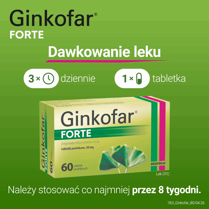 Ginkofar Forte 80 mg tabletki powlekane, 60 szt.