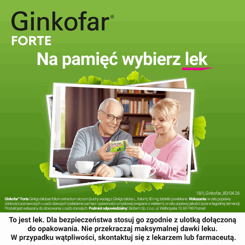 Ginkofar Forte 80 mg tabletki powlekane, 60 szt.
