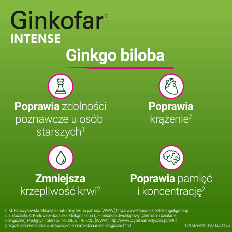 Ginkofar Intense 120 mg tabletki powlekane, 60 szt.