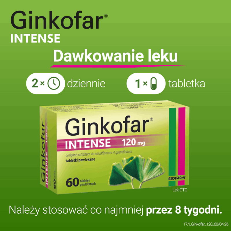 Ginkofar Intense 120 mg tabletki powlekane, 60 szt.