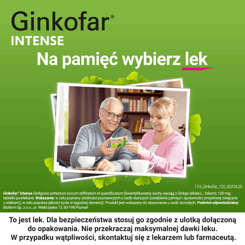 Ginkofar Intense 120 mg tabletki powlekane, 60 szt.