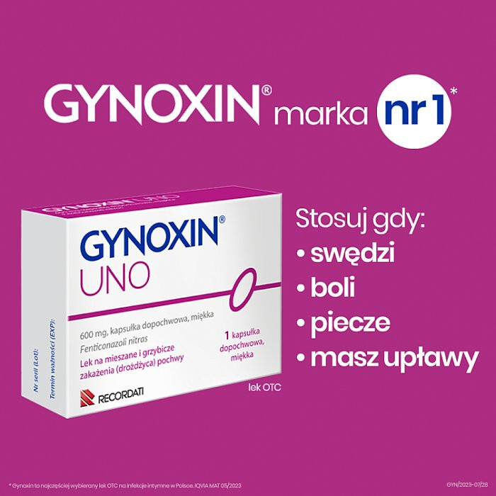 Gynoxin UNO 600 mg 1 globulka dopochwowa