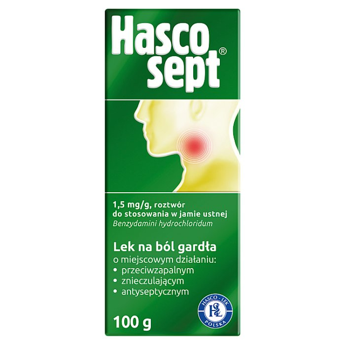 Hascosept płyn 100 g / Ból gardła