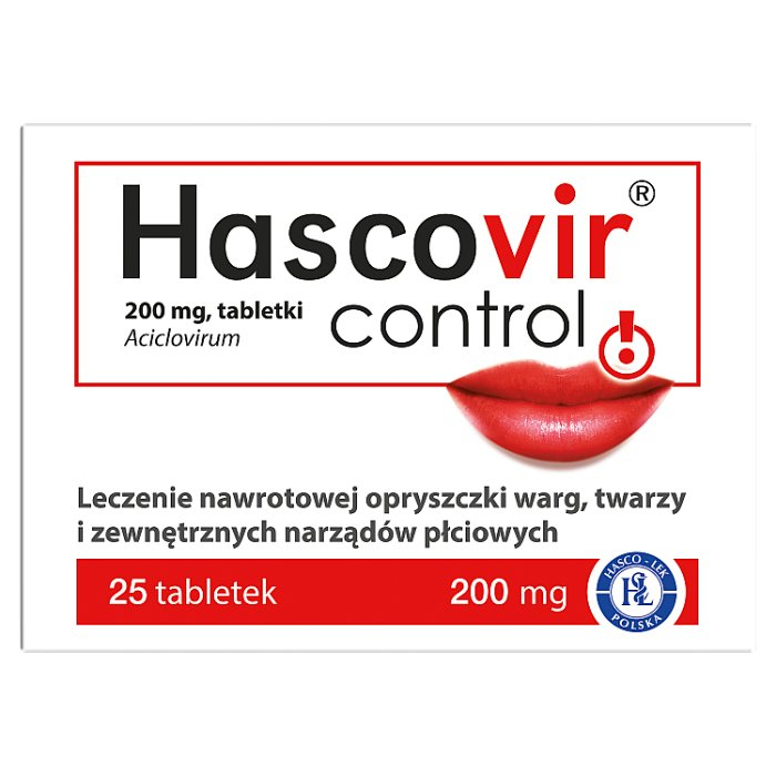 Hascovir Control 200 mg 25 tabletek / Opryszczka