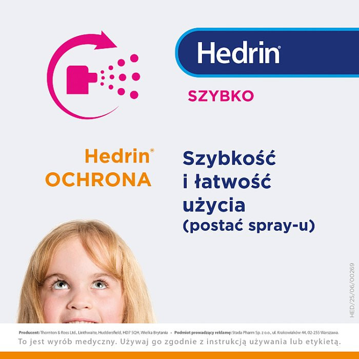 Hedrin Ochrona odżywka w sprayu chroniąca przed wszawicą głowową, 100 ml