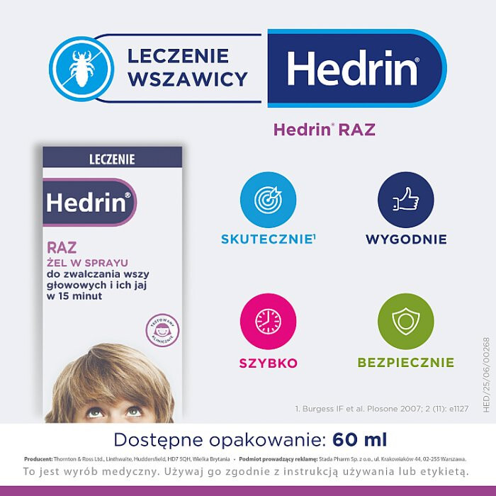 Hedrin RAZ żel w sprayu 60 ml