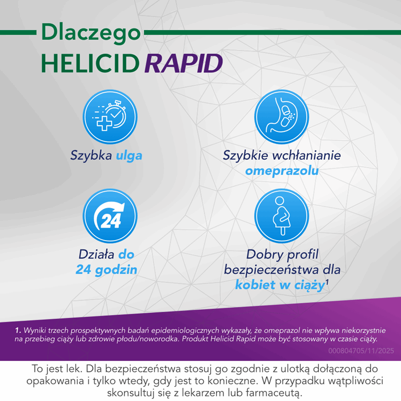 Helicid Rapid 20 mg kapsułki twarde, 14 szt.