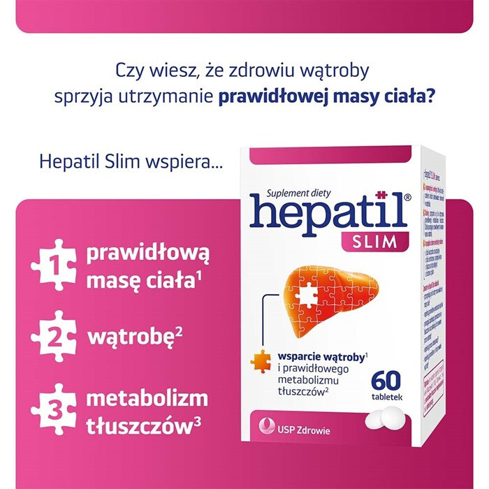 Hepatil Slim tabletki na wątrobę i odchudzanie, 60 szt.