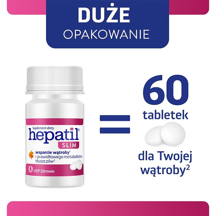 Hepatil Slim tabletki na wątrobę i odchudzanie, 60 szt.