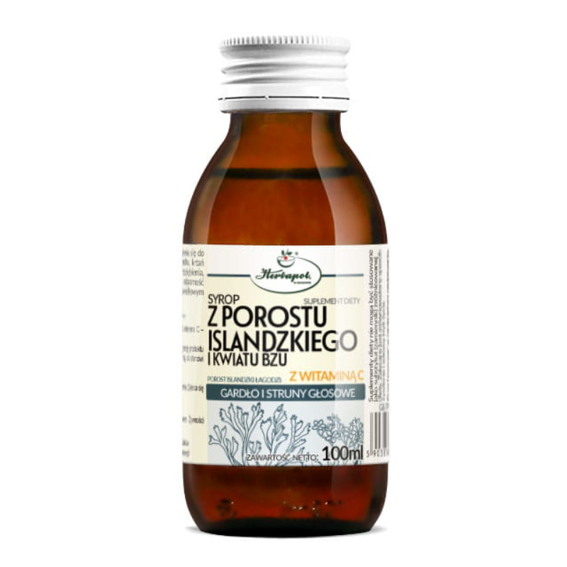 Herbapol Kraków Syrop z porostu islandzkiego i kwiatu bzu z witaminą C, 100 ml