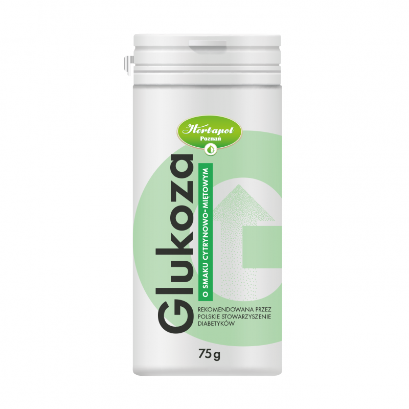 Herbapol Poznań Glukoza w proszku o smaku cytrynowo-miętowym, 75 g