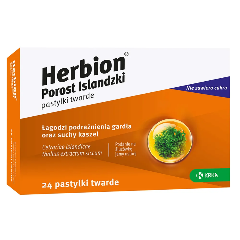 Herbion Porost Islandzki 3 mg pastylki twarde, 24 szt.