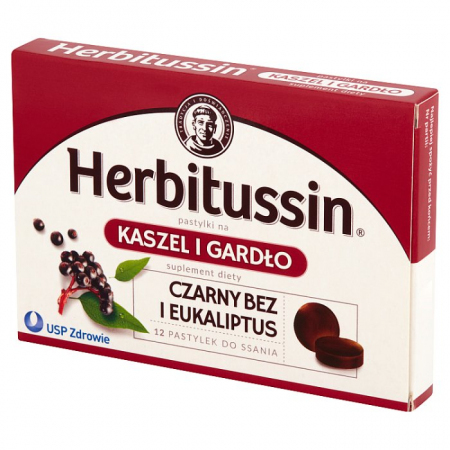 Herbitussin Kaszel i Gardło 12 pastylylek do ssania