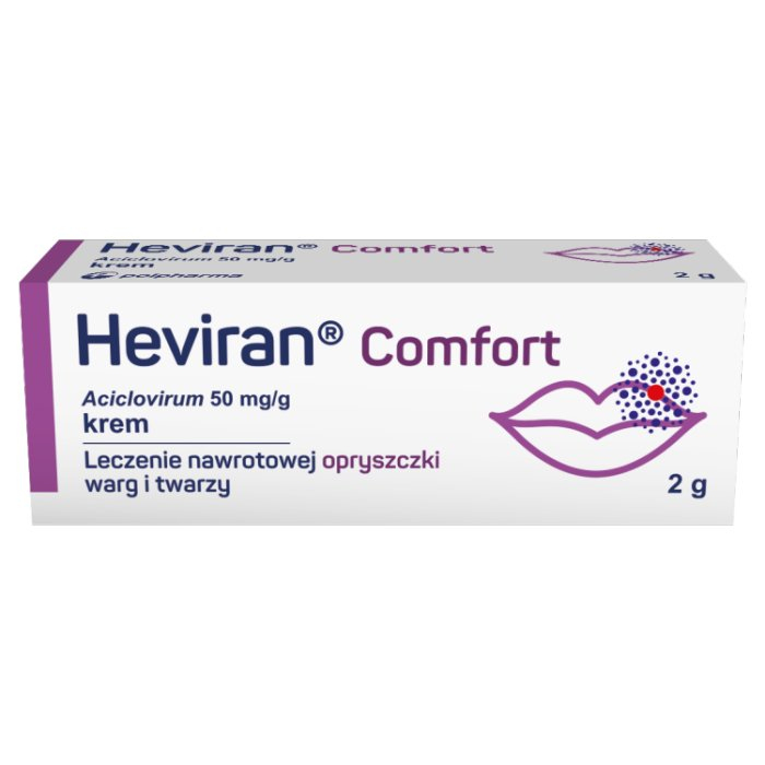 Heviran Comfort 50mg/g krem przeciwwirusowy na opryszczkę, 2 g