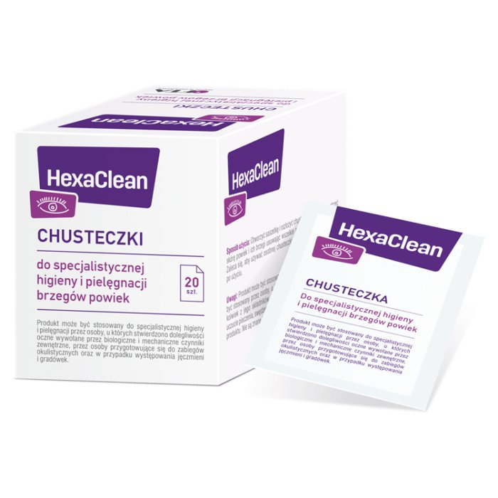 HexaClean chusteczki 20 szt. / Pielęgnacja powiek